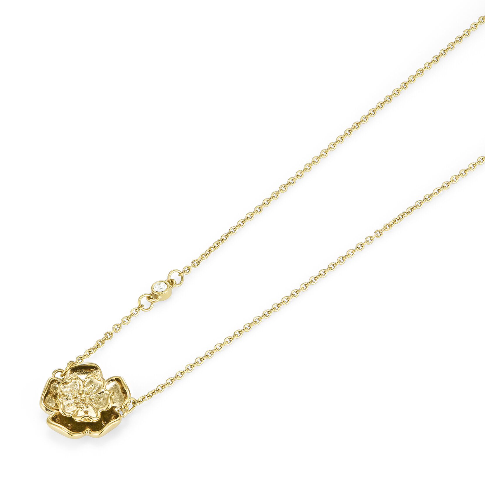 Tudor Rose Gold Plated Pendant Necklace