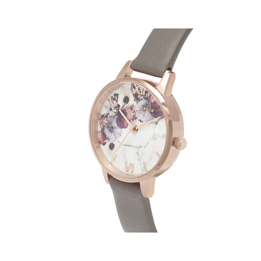 Marble Floral London gray & Rose Gold