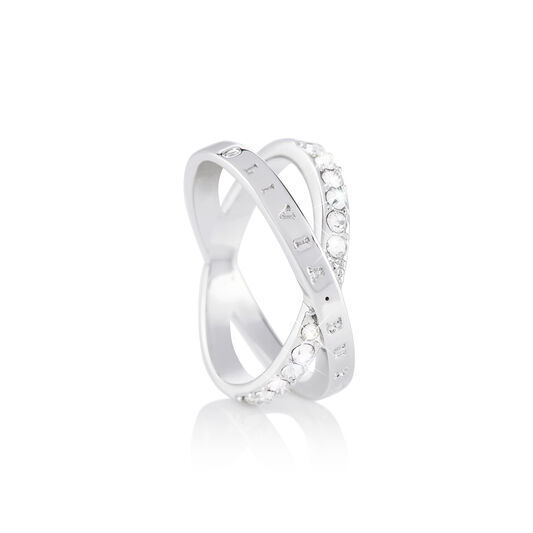 Bejewelled Interlink Ring Silver