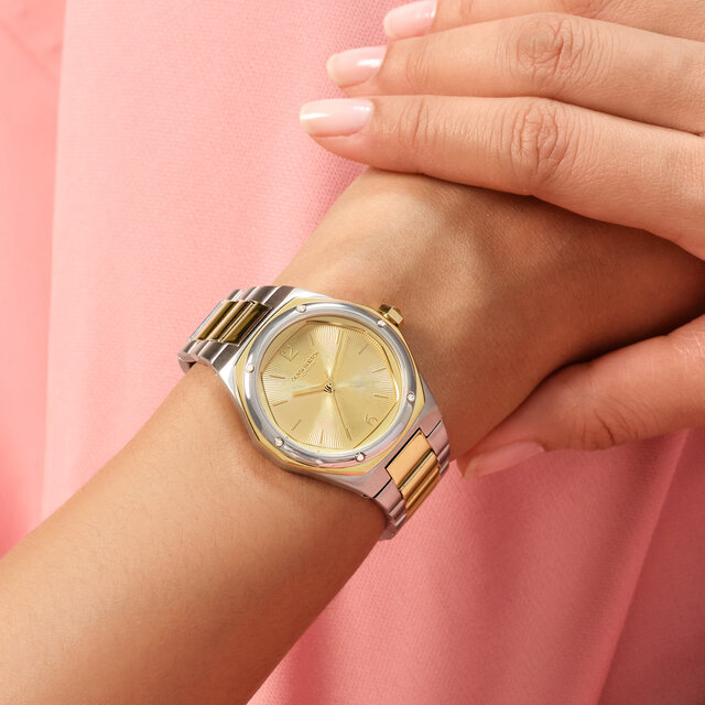 33mm Hexa Gold & Two Tone Bracelet Watch