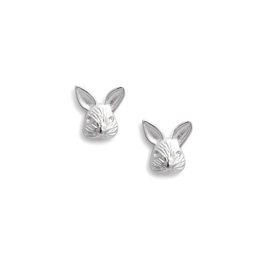 3D Bunny Studs Silver