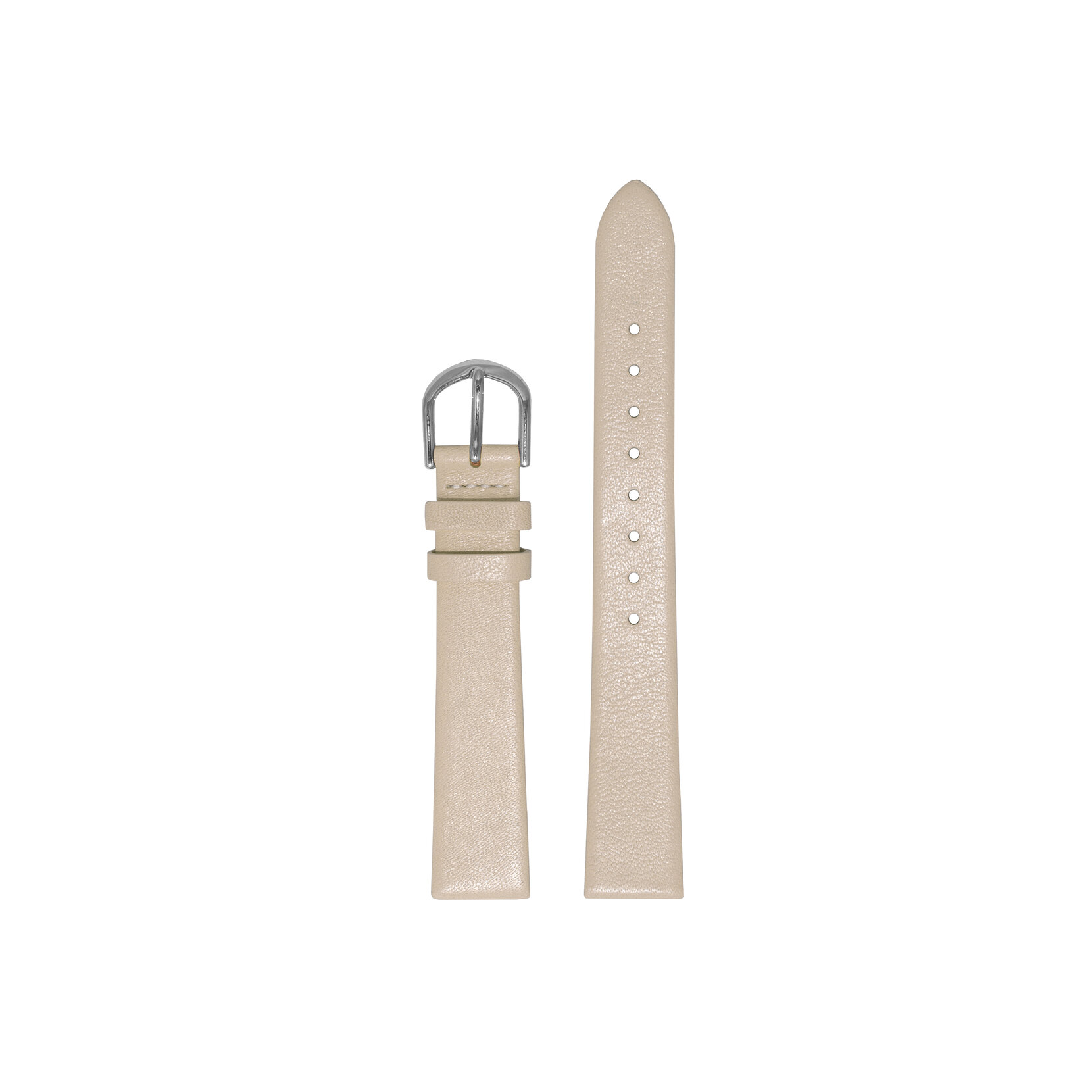 12mm Silver & Nude Leather Strap