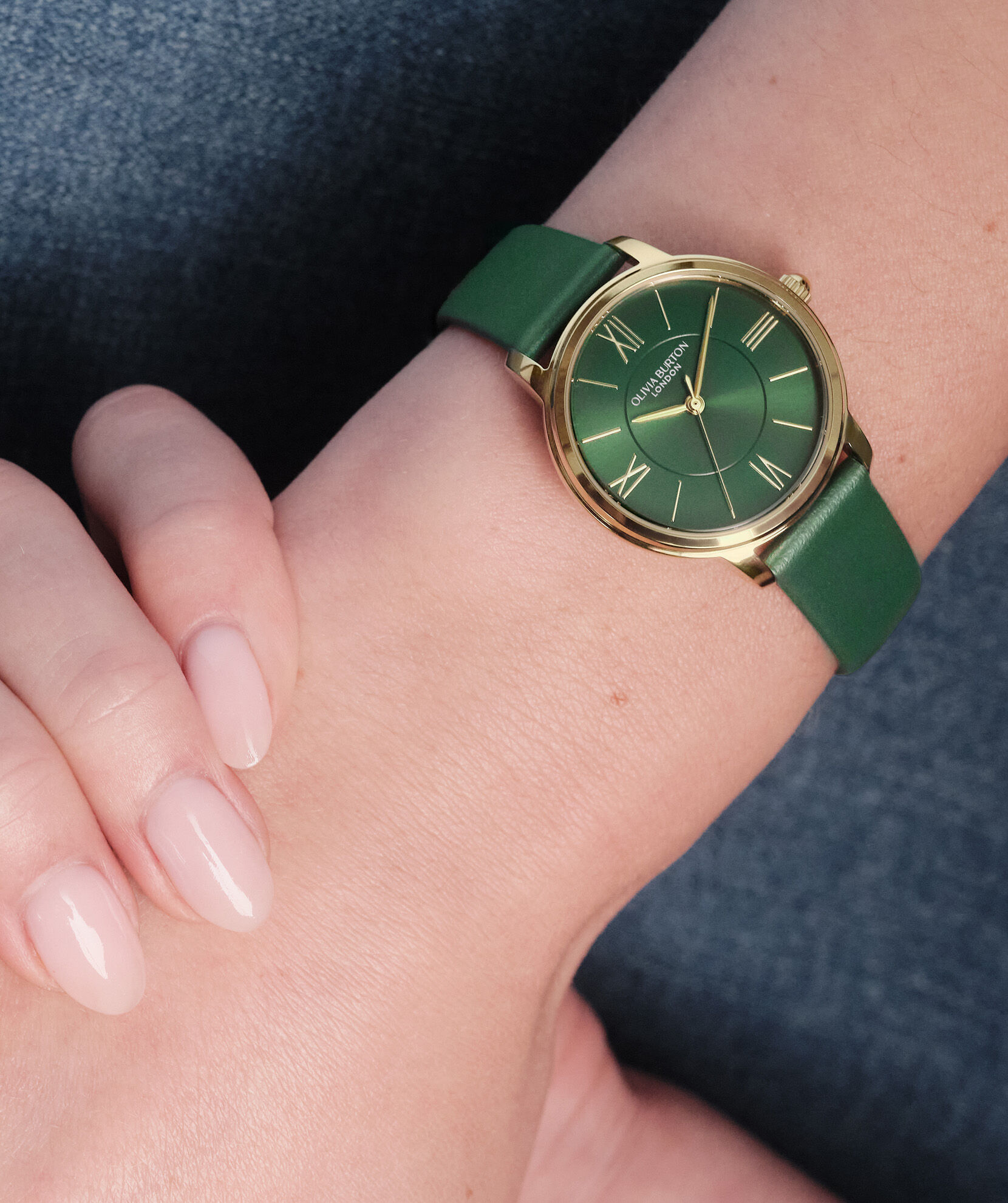 Classic 30mm Westbourne Gold & Deep Green Leather Strap Watch