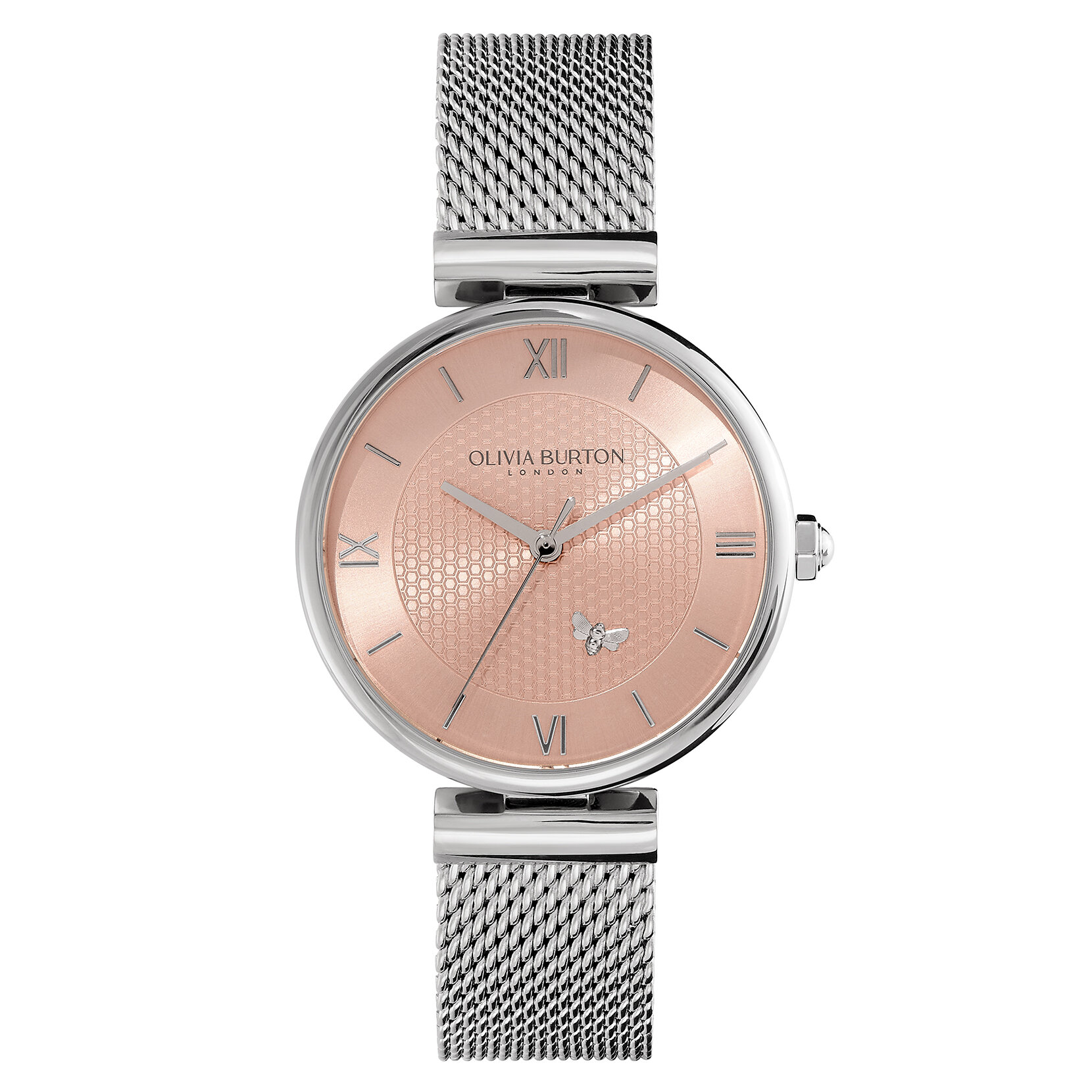 36mm Minima Bee Blush & Silver Mesh Watch & Minima Bee Toggle Bracelet Gift Set