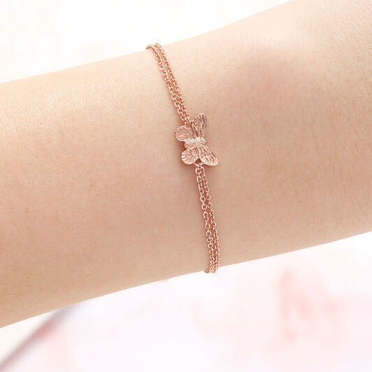 3D Butterfly Chain Bracelet Rose Gold