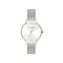  Sunray Dial Midi Dial Silver Mesh 