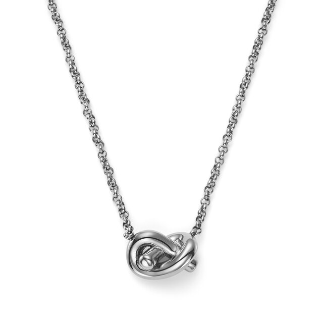 Lover's Knot Silver Tone Necklace