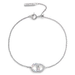 Bejewelled Classics Rainbow Interlink Chain Bracelet Silver