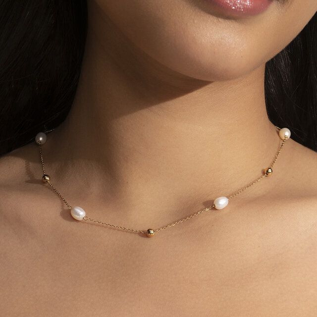 By The Sea Pearl Gold Plated Necklace