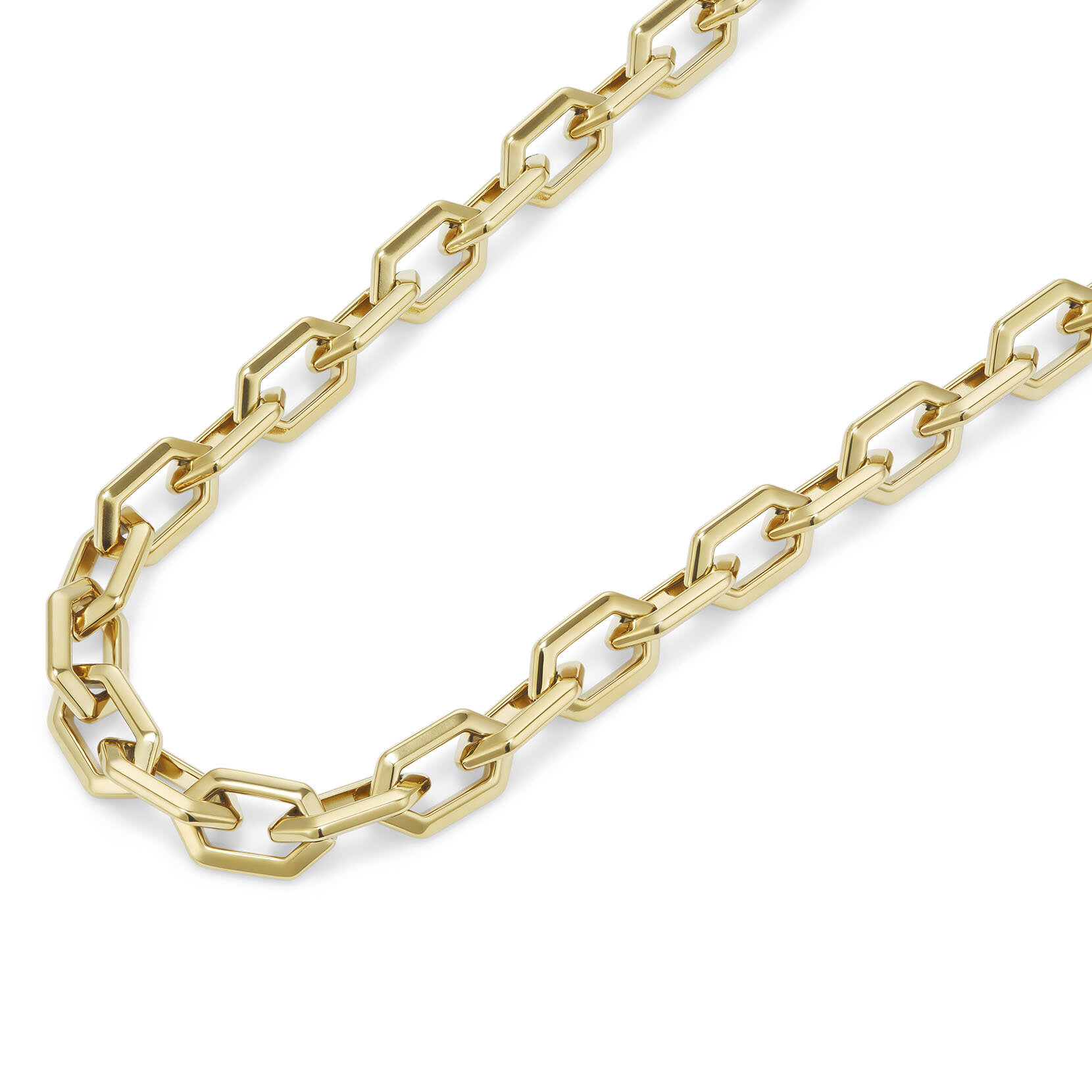 Honeycomb Geo Gold Plated Chain Link Necklace