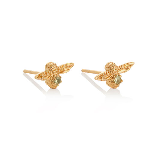 Celebration Bee Studs Gold & Peridot