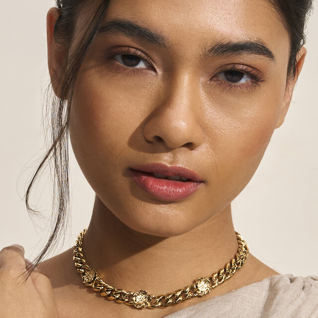 Tudor Rose Gold Plated Link Chain Necklace