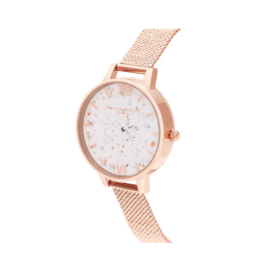 Celestial Rose Gold Bouclé Mesh