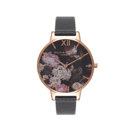  Signature Floral Black & Rose Gold Watch 