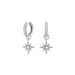 Celestial North Star Silver Huggie Hoops
