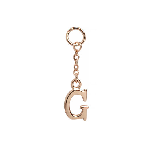 G Alphabet Huggie Charm Rose Gold