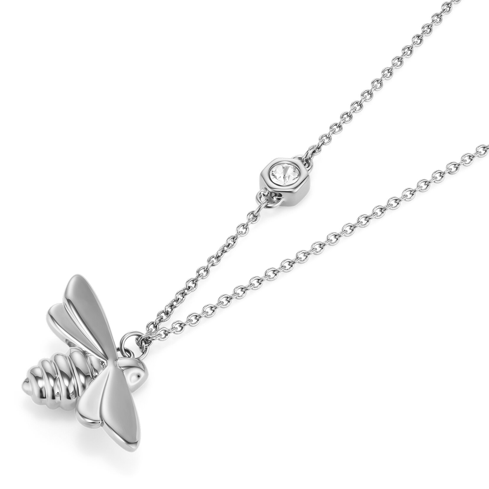 Honey Bee Silver Tone Necklace