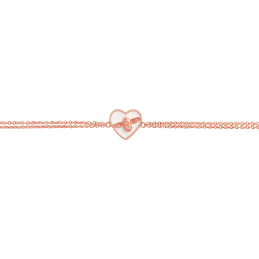 Love Bug Chain Bracelet White & Rose Gold