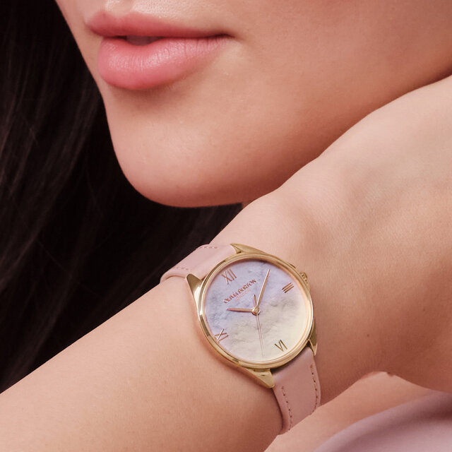 30mm Azure Rose Gold & Mellow Rose Leather Strap Watch