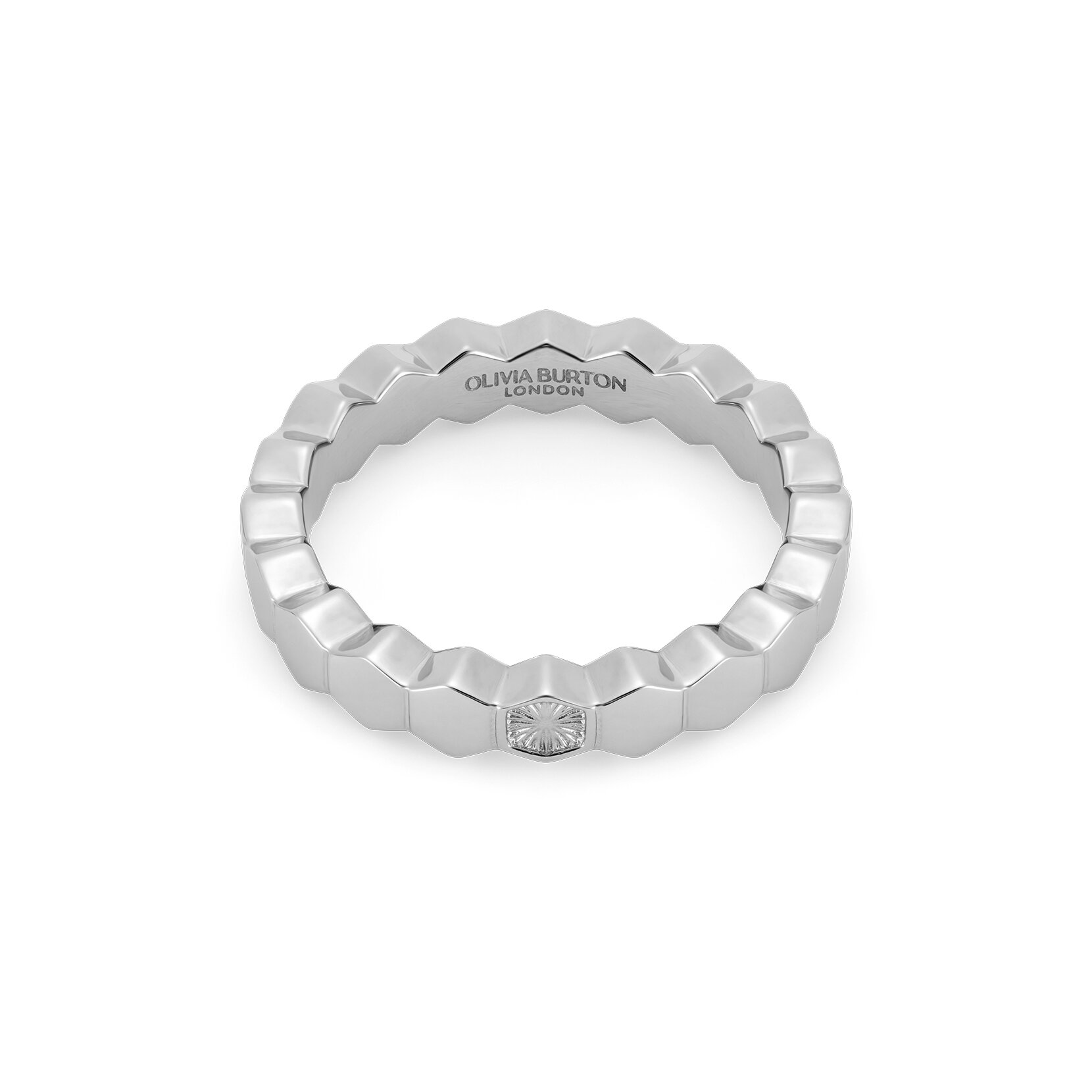 Petite Honeycomb Silver Tone Ring M