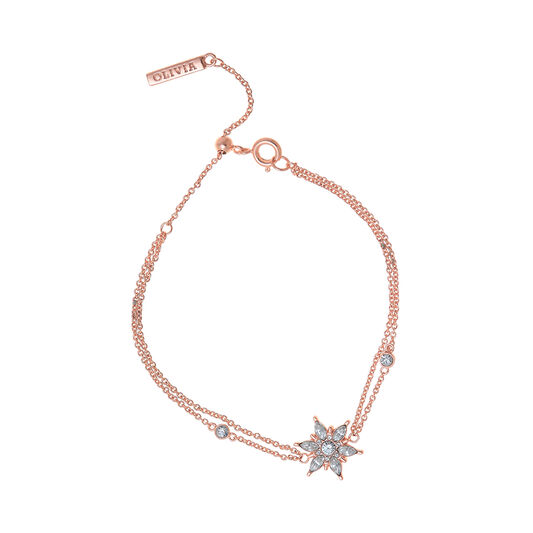 Snowflake Rose Gold Chain Bracelet 