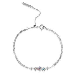 Rainbow Bee Chain Bracelet Silver