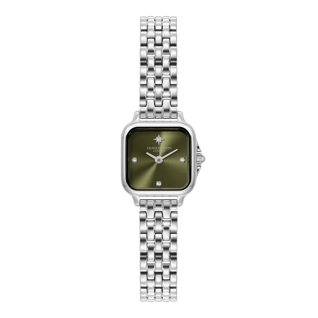 20mm Mini Grosvenor Sage Green & Silver Bracelet Watch