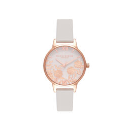 Lace Detail Blush & Rose Gold Watch 