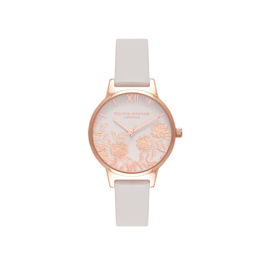 Lace Detail Blush & Rose Gold Watch