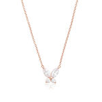 Sparkle Butterfly Marquise Butterfly Necklace Rose Gold