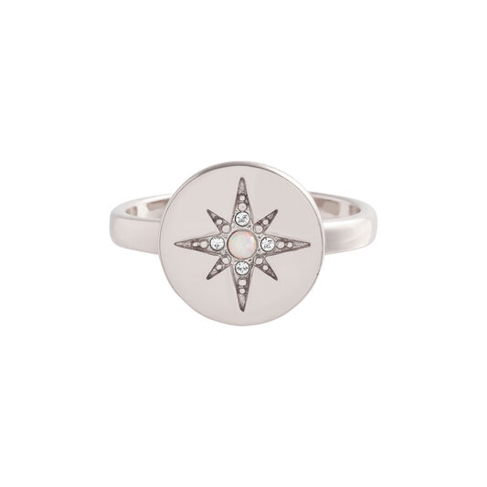 North Star Disc Opal & Silver Ring