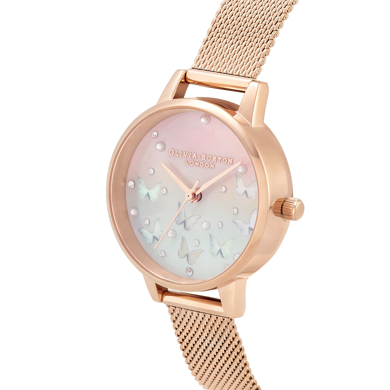 30mm Ombre & Rose Gold Mesh Watch
