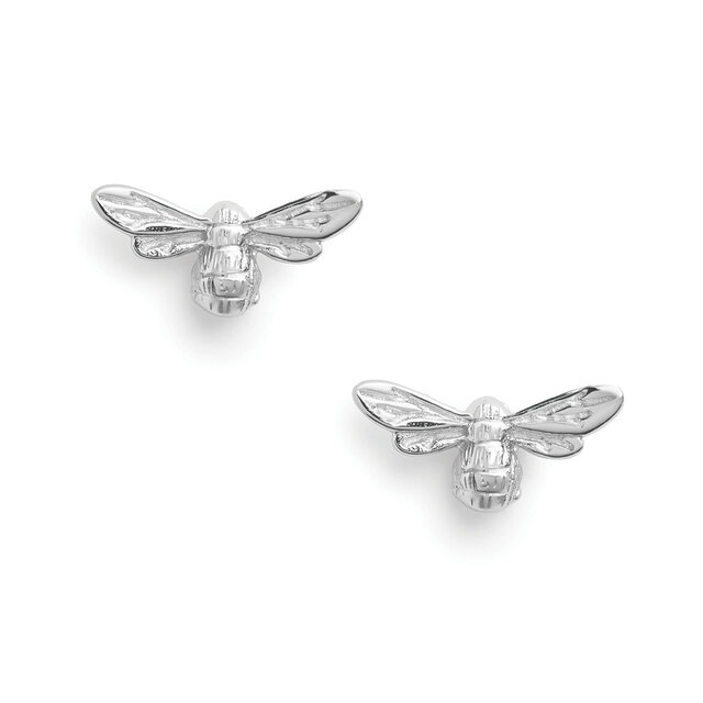 Silver Bee Stud Earrings