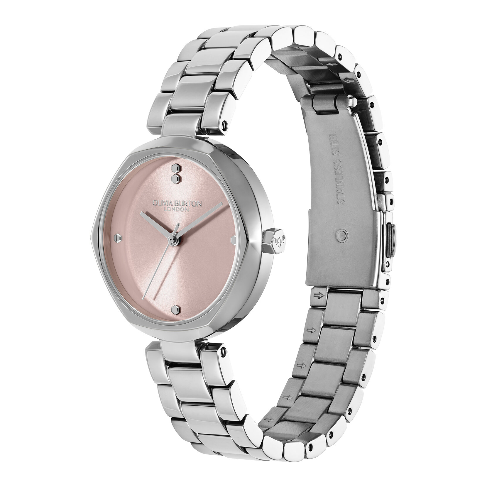32mm Dimension T-Bar Mellow Rose & Silver Bracelet Watch