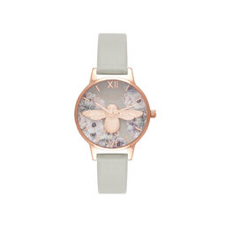 Watercolour Florals Grey & Rose Gold