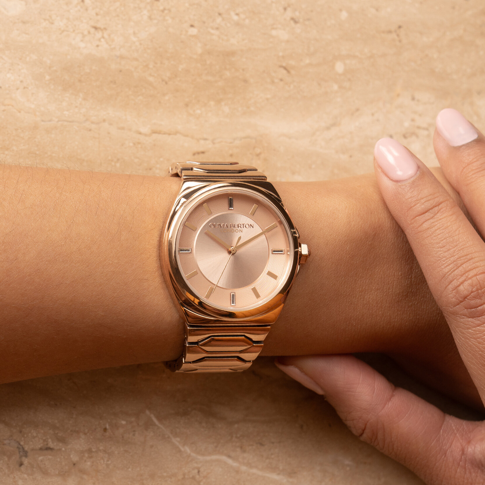 34mm Lustre Carnation & Rose Gold Bracelet Watch