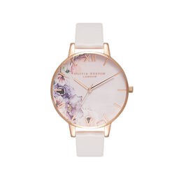  Watercolour Florals Blush & Rose Gold Watch 