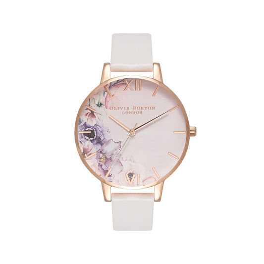 Watercolour Florals Blush & Rose Gold Watch