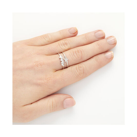 Celestial Double Band Ring Rose Silver M
