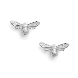 Lucky Bee Stud Earrings Silver
