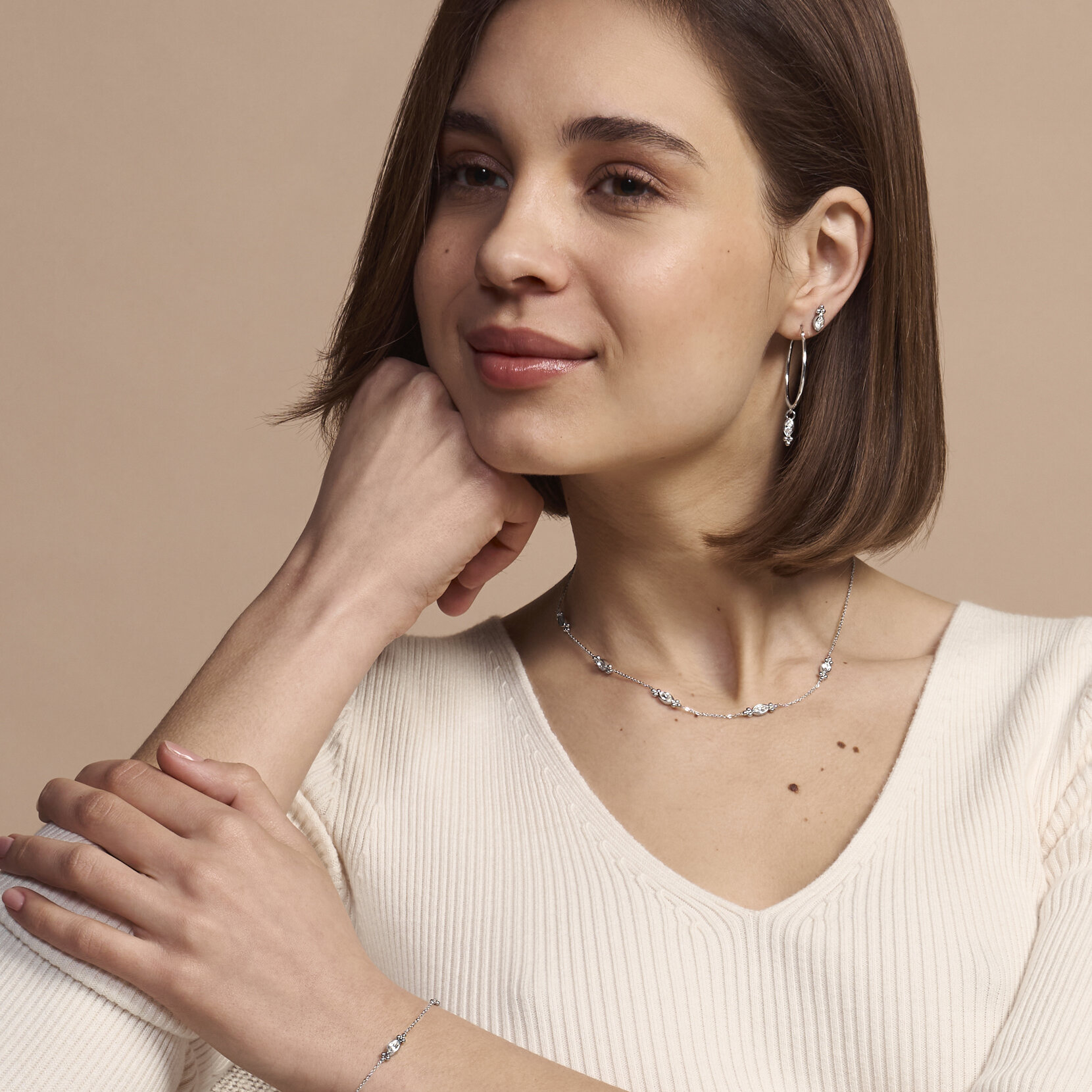 Dainty Silver Tone Stud Earrings