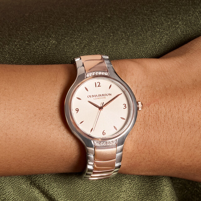 34mm Lea White & Two Tone Bracelet Watch