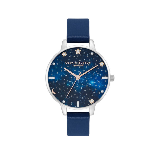 Celestial Galaxy Demi Dial Navy & Silver Watch
