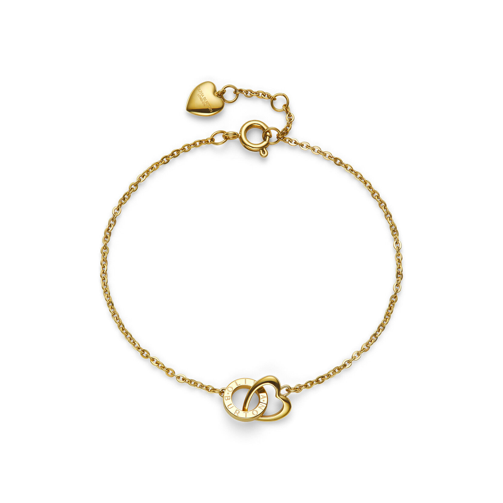 Classic Kindred Interlink Heart Gold Plated Bracelet | Olivia