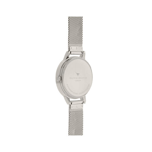 Sunray Dial Midi Dial Silver Mesh