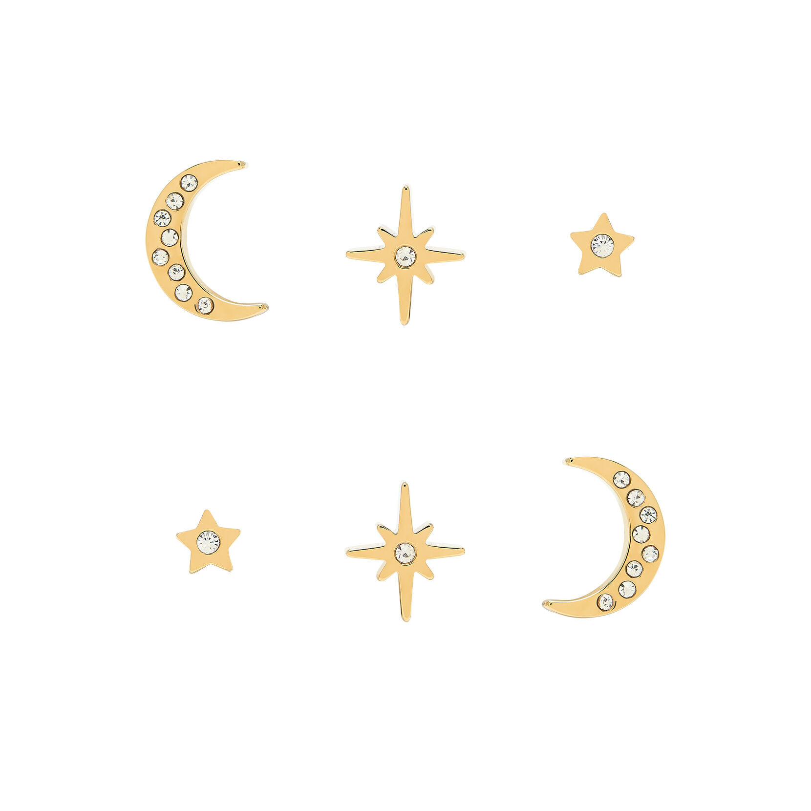 Diamond moon and star earrings - Collagerie