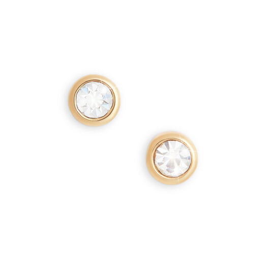 Bejeweled Classics Gold Round Stud Earrings