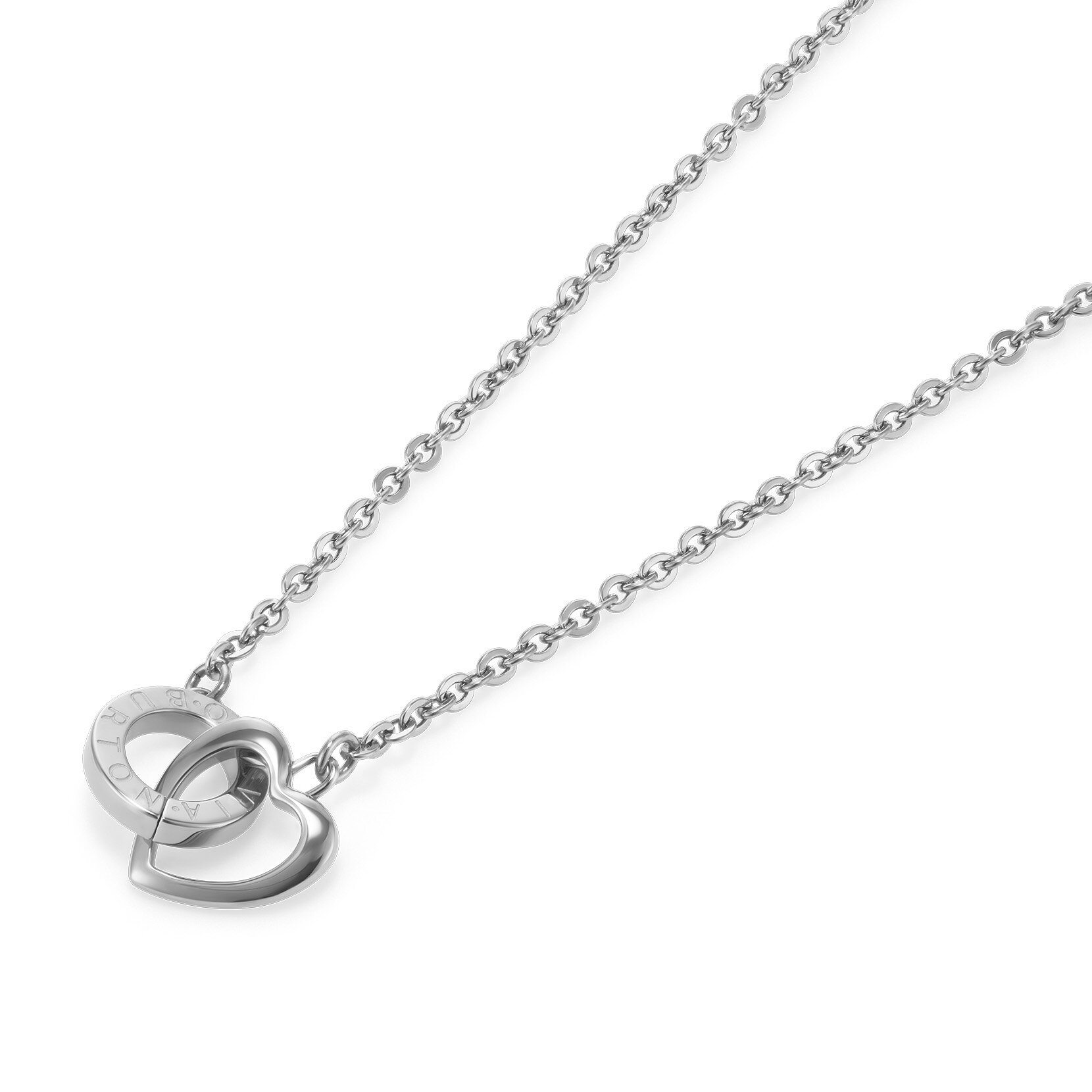 Kindred Interlink Heart Silver Tone Necklace