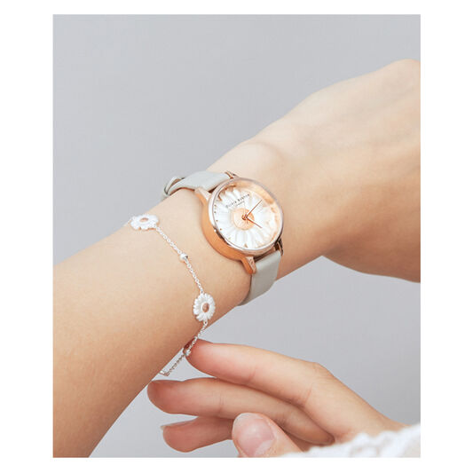 3D Daisy Grey & Rose Gold Watch