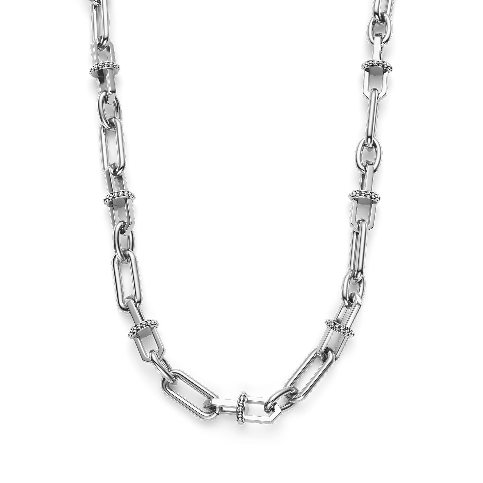 Trend Edition Anchor Link Silver Tone Necklace | Olivia Burton London